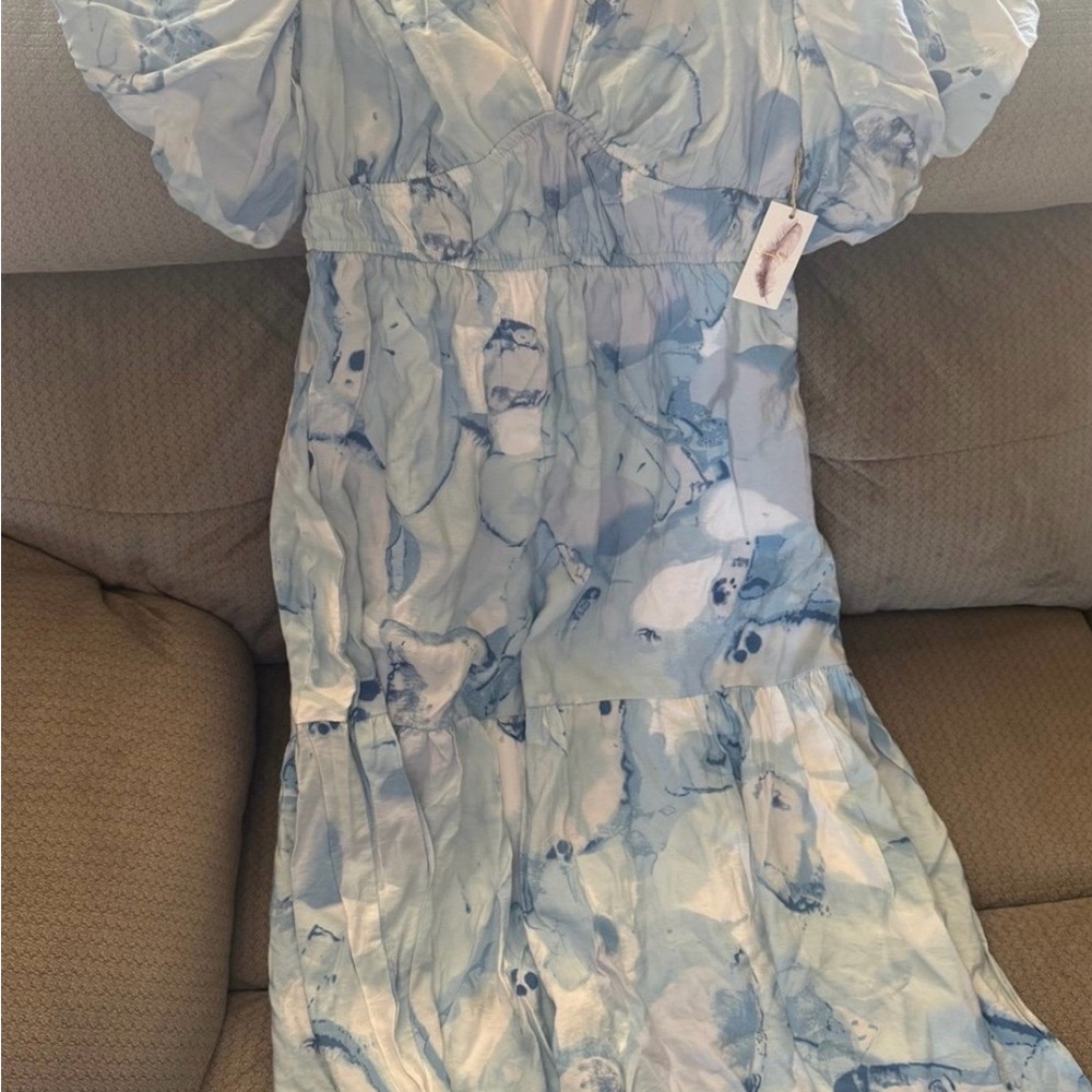 Jessica Simpson Sky Blue Marble Maxi Dress